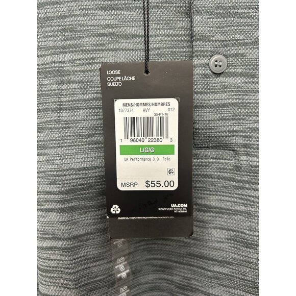 Under Armour UA Performance 3.0 Polo Shirt Mens large Loose Grey UPF 40 Golf - Picture 4 of 7